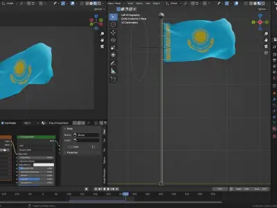 Animated Kazakhstan Flags 3D model