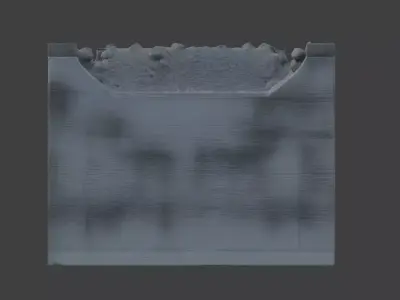 Destroyed Military Concrete Bunker Low-poly 3D model