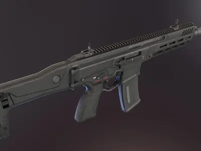 Hk433 Assault Rifle Low-poly 3D model purchase