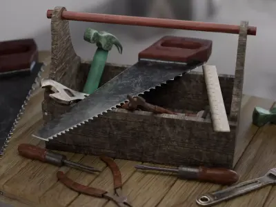 Toolbox Asset Low-poly 3D model