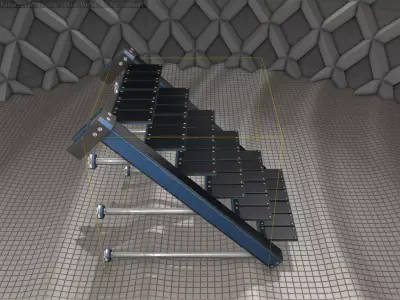 Sci-Fi Stairs - 13 - Blue Version Low-poly 3D model