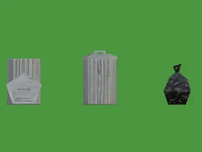 CONTAINERS - LOW POLY - PS1 RETRO STYLE Low-poly 3D model