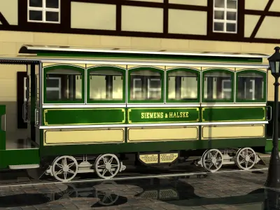 Old tram Siemens and Halske 3D model