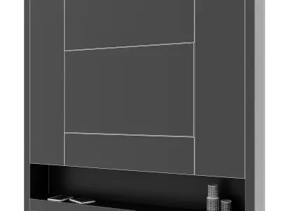 tv wall set 14 Free 3D model