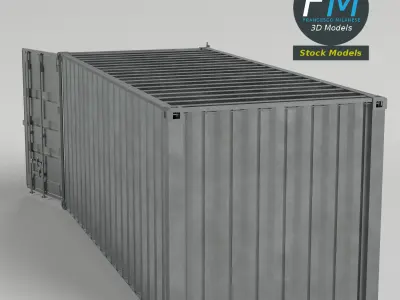 Open shipping container 3D model