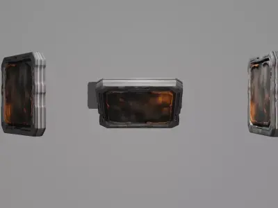 Panel05 Burned Panel With Fire Damage LowPoly LOD Low-poly 3D model