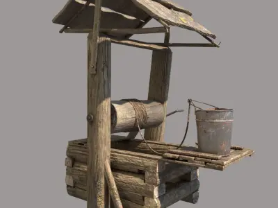 Wooden Water Well 3D model purchase