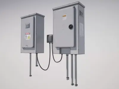  Electrical Utility Wallboxes Low-poly 3D model