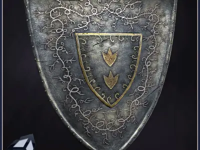 3 Heater Shields Low-poly 3D model