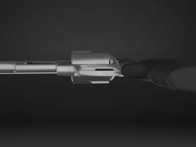 Revolver Low-poly 3D model 18