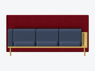 Sofa - Contemporary - Flame - Armrest Shelf - Right Low-poly 3D model