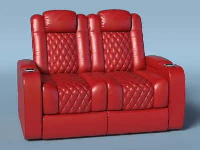  Red Home Theater Double Chair 