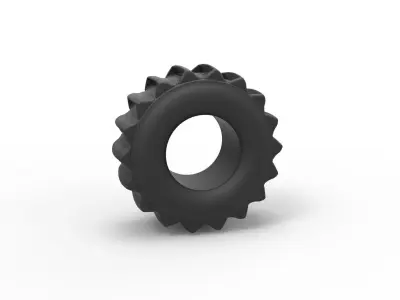 Dirt dragster rear tire 5 Scale 1 to 25 3D print model