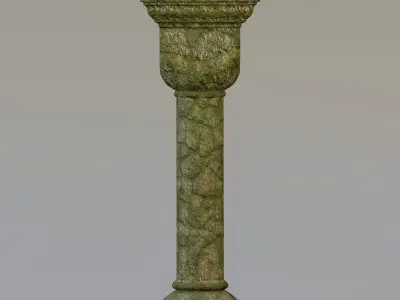 Cushion capital column Low-poly 3D model