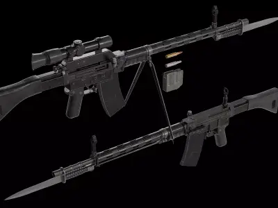 Stgw 57 assault rifle SIG SG 510 Low-poly 3D model
