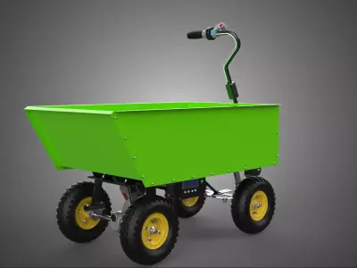 GARDEN AGRICULTURAL FARM ELECTRIC CART WAGON TROLLEY WHEELBARROW 3D model