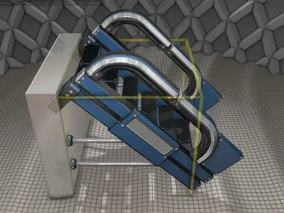 Sci-Fi Stairs - 1 - Blue Version  Low-poly 3D model