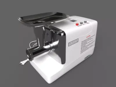 Electric Meat Grinder 3D Model High Poly Kitchen Appliance Free 3D model