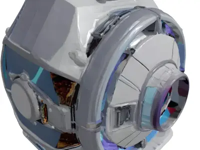 Futuristic Holographic Projector Broken Lens 3D model