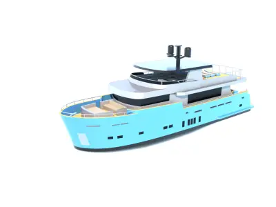 25 Meter Dutch Trawler Exterior Model 3D model