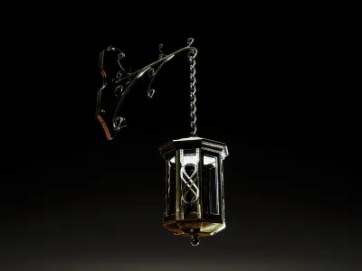 Old Fire Lamp Low-poly 3D model