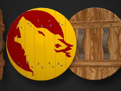 Round Shield01 Low-poly 3D model