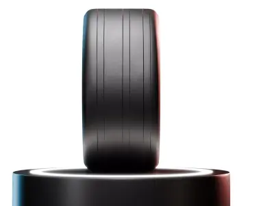 Sci-Fi Car wheel 3d model optimized low poly Low-poly 3D model