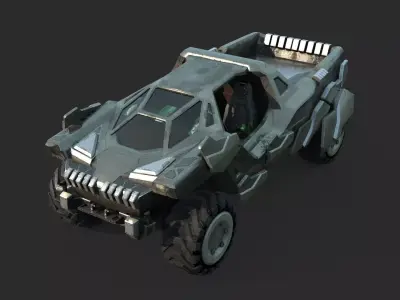 Sci-fi style pickup truck 3D model