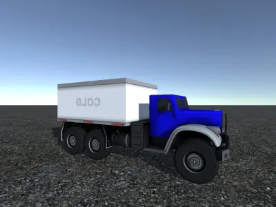 Industrial Cargo Truck 1 Low-poly 3D model