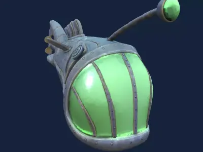 Anglerfish Submarine Hand-Painted Low-poly 3D model