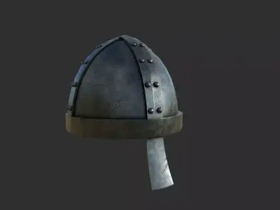 helmet b viking with rivets Low-poly 3D model