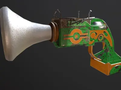 Trumpet Gun Low-poly 3D model
