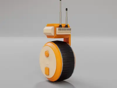 Game Ready  Wheelrobot Low-poly 3D model
