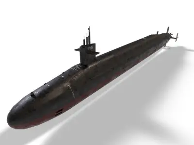 ohio class submarine lowpoly Low-poly 3D model