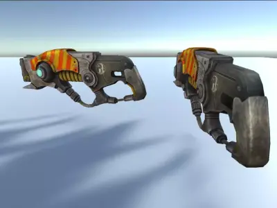 sci fi blaster gun 3d low poly model Low-poly 3D model