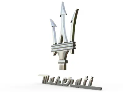 maserati logo 3D model by 3dlogoman