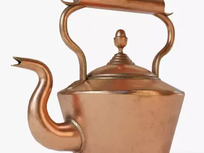 Copper Kettle Low-poly 3D model
