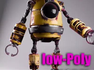 Robot from video game borderlands Free low-poly 3D model
