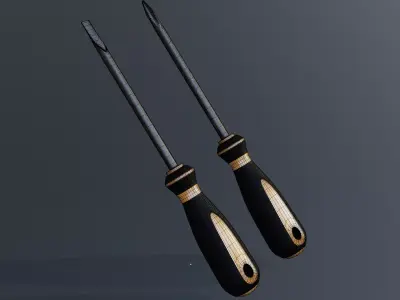Flat And Phillips Screwdriver 3D model