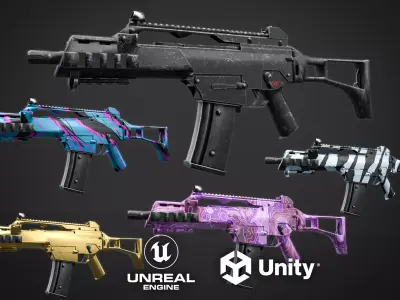 G36 - Game Ready assault rifle Low-poly 3D model