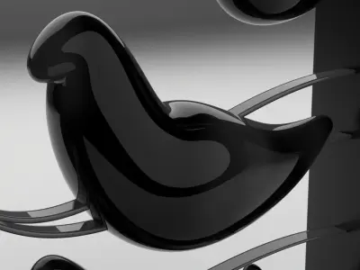 Statue Birds Abstract - Framed Free 3D model