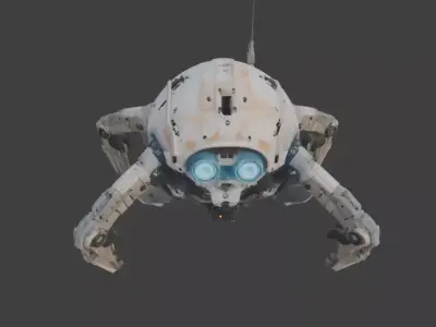 Sci-Fi Maintenance Drone 3D Model v2 Low-poly 3D model