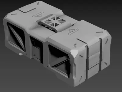 sci-fi crate 3D model 2