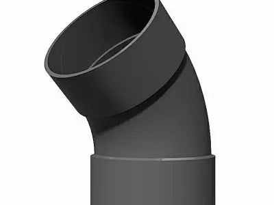 PVC Low Pressure Elbows 45 Degrees - Socket Ends Free 3D model