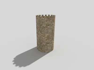 medieval tower b Low-poly 3D model