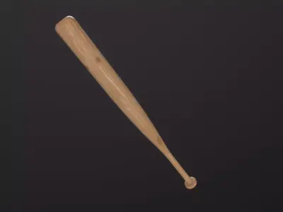 Cartoony Baseball Bat 3D Model Low-poly 3D model