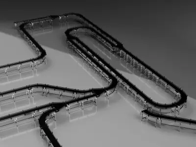 Conveyor Belt Assembly Line 3D model purchase