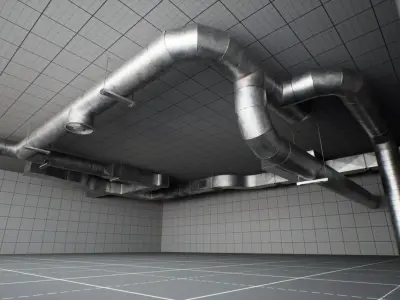 Modular Air Duct Vents Low-poly 3D model