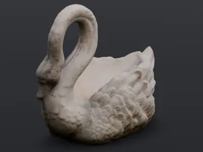 Swan Sculpture 3D Model  Low-poly 3D model