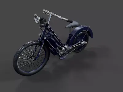 Antique Hildebrand And Wolfmuller Bike - Low Poly  Low-poly 3D model